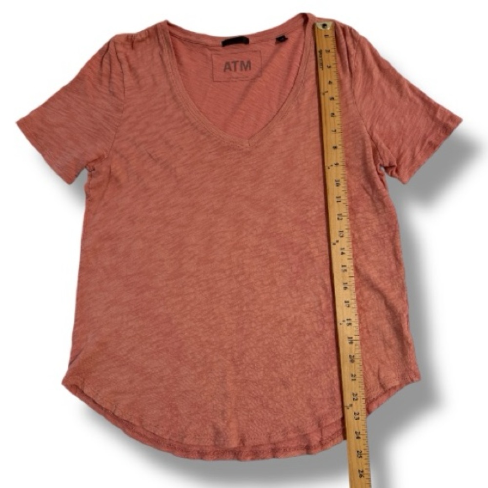 ATM Anthony Thomas Melillo Cotton Slub V-Neck Tee in Spice Size Large - Picture 5 of 7